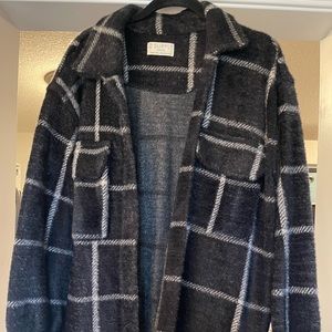 Black Tucker Plaid Shacket. Like New.